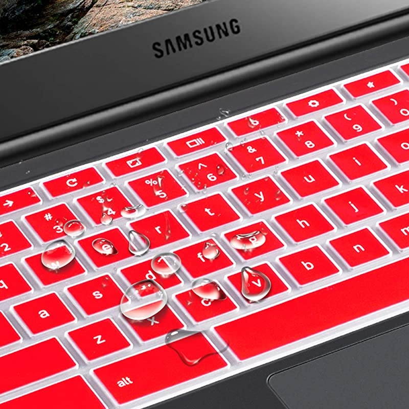 Pack]Samsung chromebook 4 Keyboard Cover Skin for Samsung Chromebook 11.6/15.6 inch Chromebook XE500C1, Chromebook 3 XE500C13,Chromebook Plus V-in-1 XE50QAB 1.(Clear and red)&hellip;