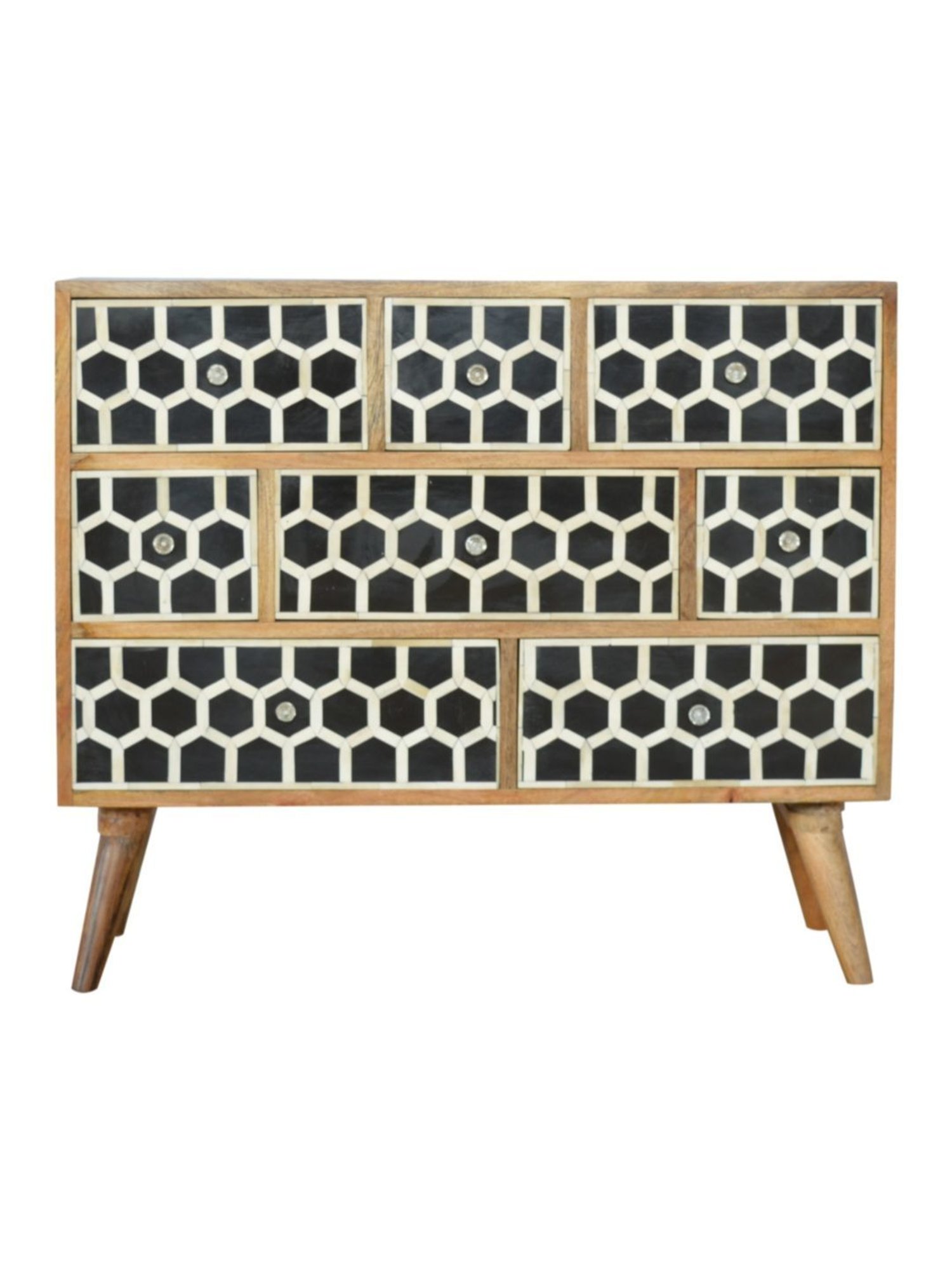 Fabindia Brown Sheesham Wood Textured Cabinet