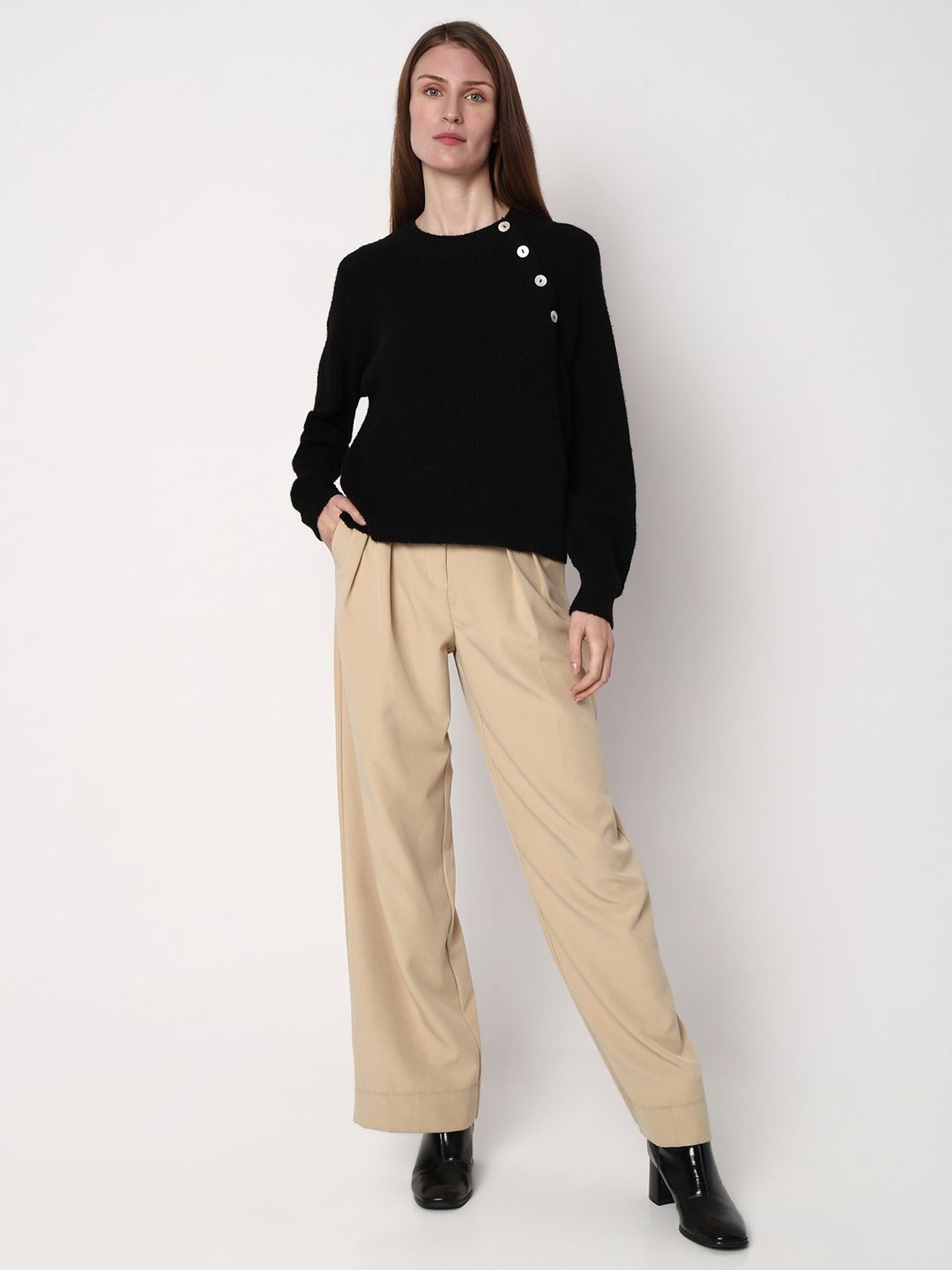 Vero Moda Black Regular Fit Pullover