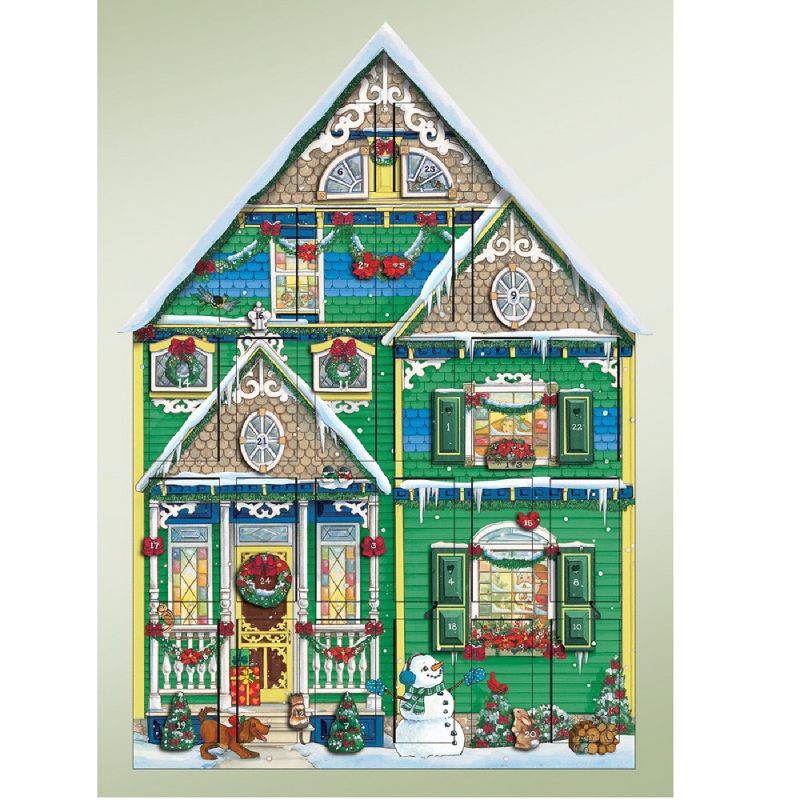 Byers Choice 21.5" Victorian House Scene Decorative Wooden Christmas Advent Calendar