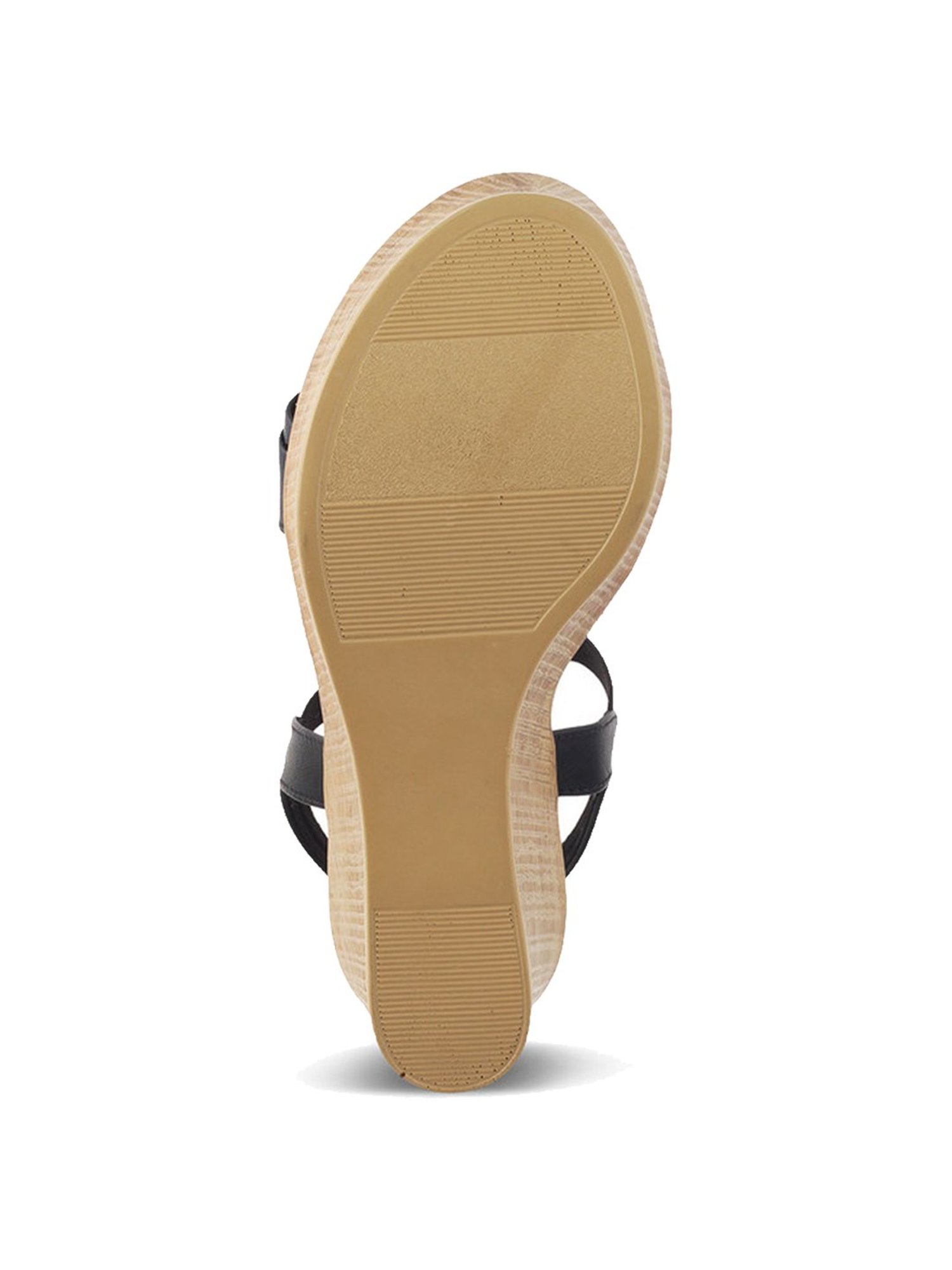 Tresmode Women's Black Ankle Strap Wedges