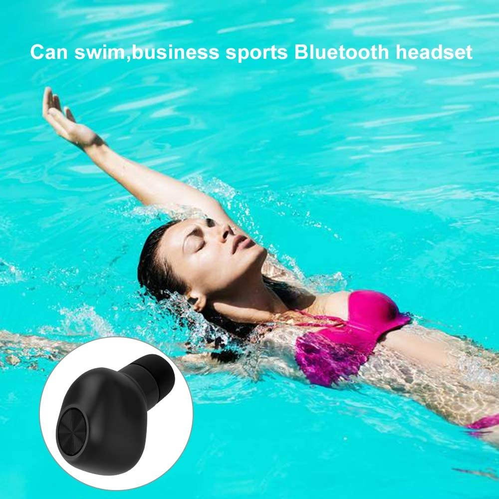 Waterproof Earphone Wireless Stereo Headphone Bluetooth Earbuds IPX7 Waterproof Sweatproof Earbud in Ear Headset with Charging Case,Headphone Mic for Showering Driving Running Cycling