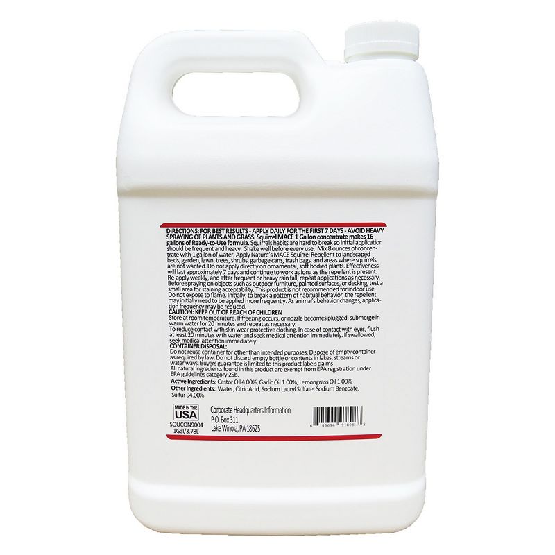 Natures MACE SQUCON9004 Squirrel Repellent Concentrate Treats 87,000 Sq. Ft