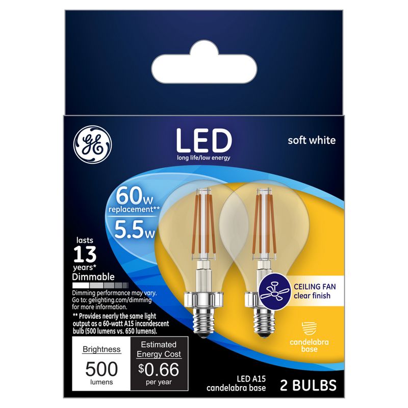 General Electric VintaDeco CAC Spiral Clear LED Light Bulb White