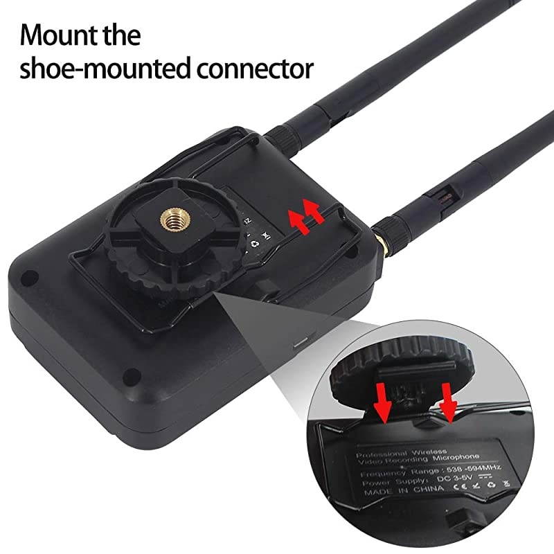 Lavalier Microphone System, YC-WM600 100 Channels UHF Microphone System Includes Portable Receiver, Bodypack Transmitter (328-Foot Range)