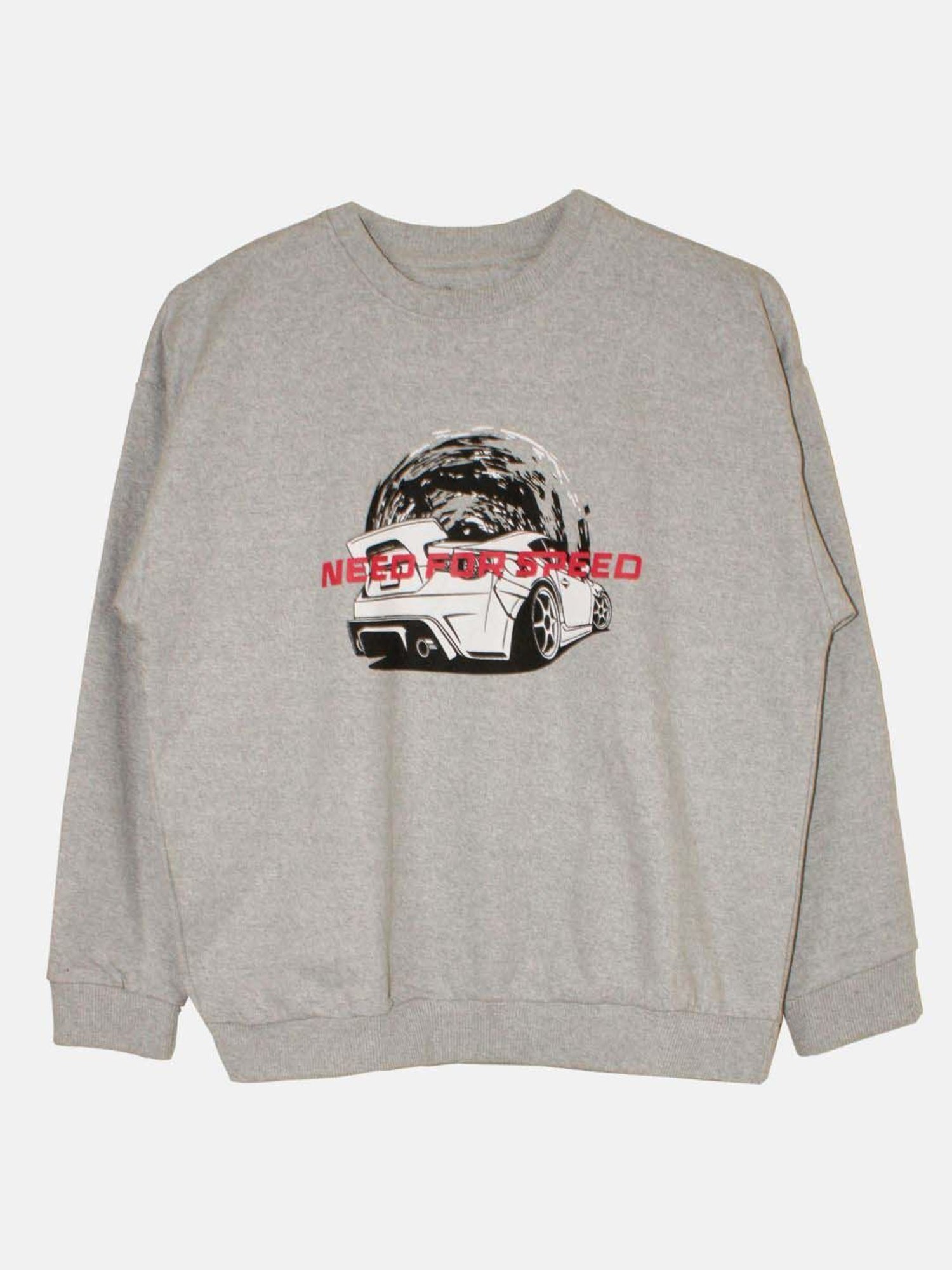 Kiddopanti Kids Grey & Jet Black Printed Full Sleeves Sweatshirt Set