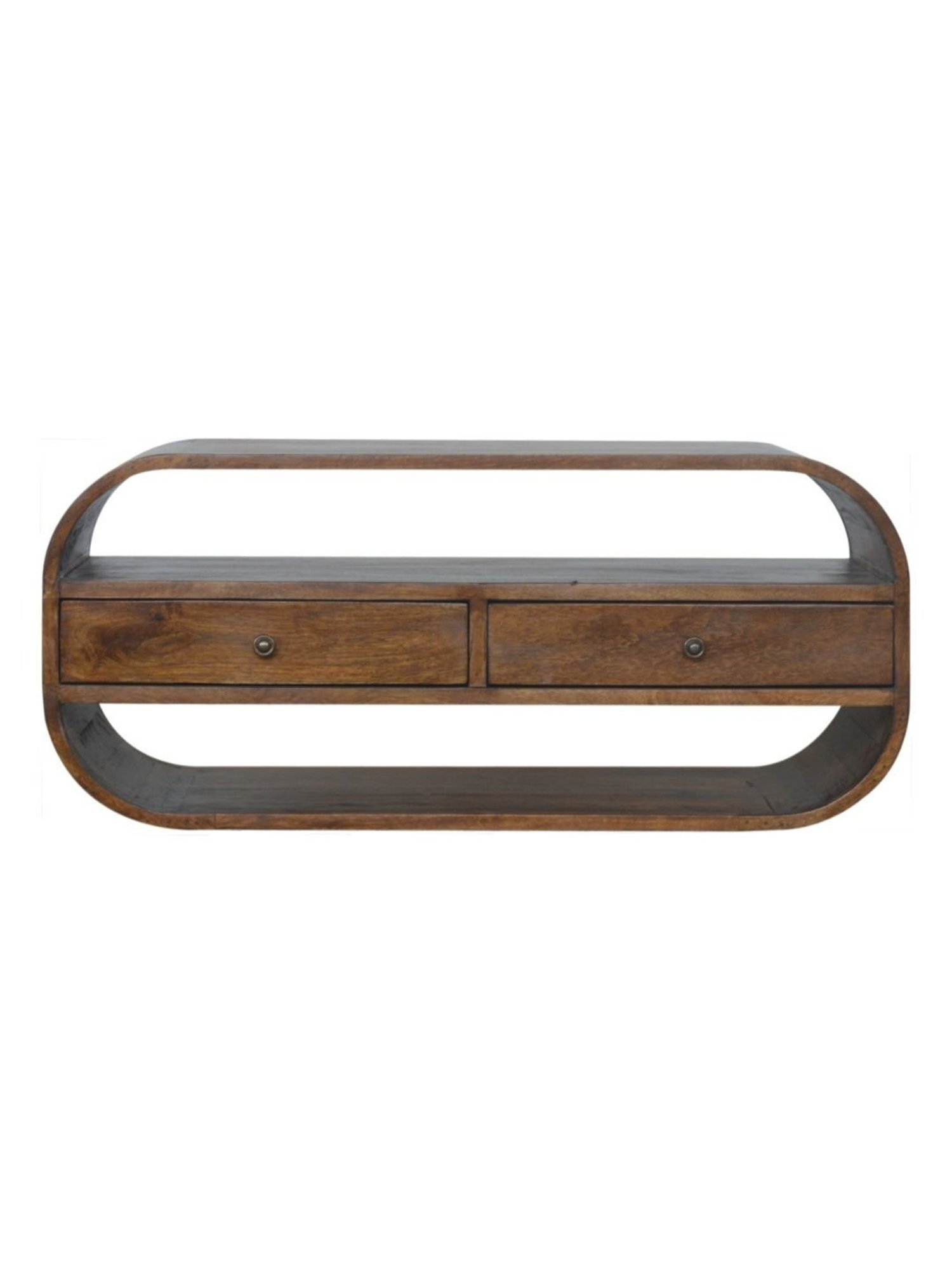 Artisan Furniture Brown Chestnut Curved Edge Media Unit with 2 Drawers