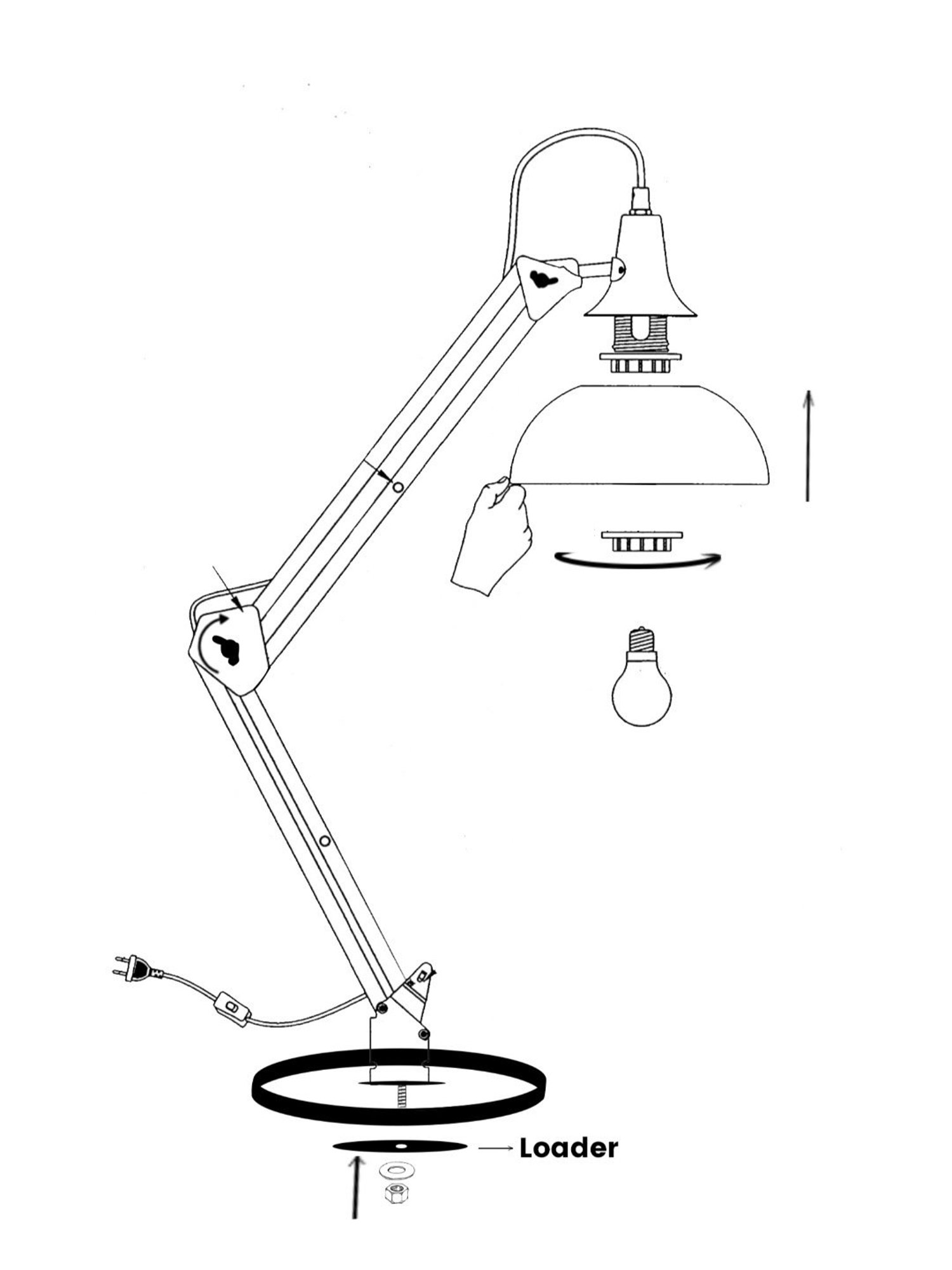 Homesake White Wood Swing Arm Desk Lamp (Bulb not included)