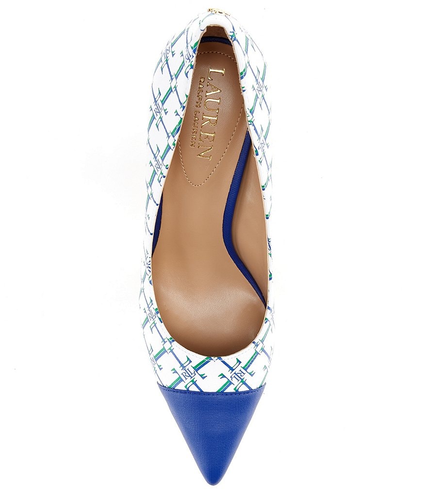 Lauren Ralph Lauren Lindella Logo Pointed Cap Toe Pumps