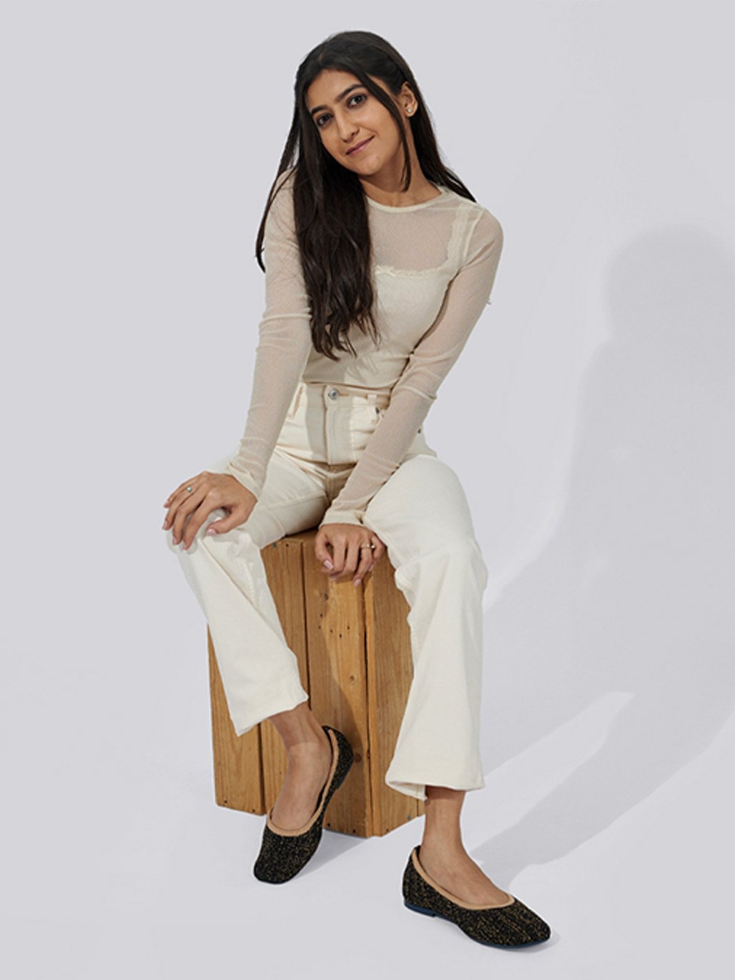 Neemans Women's Jet Black Flat Ballets