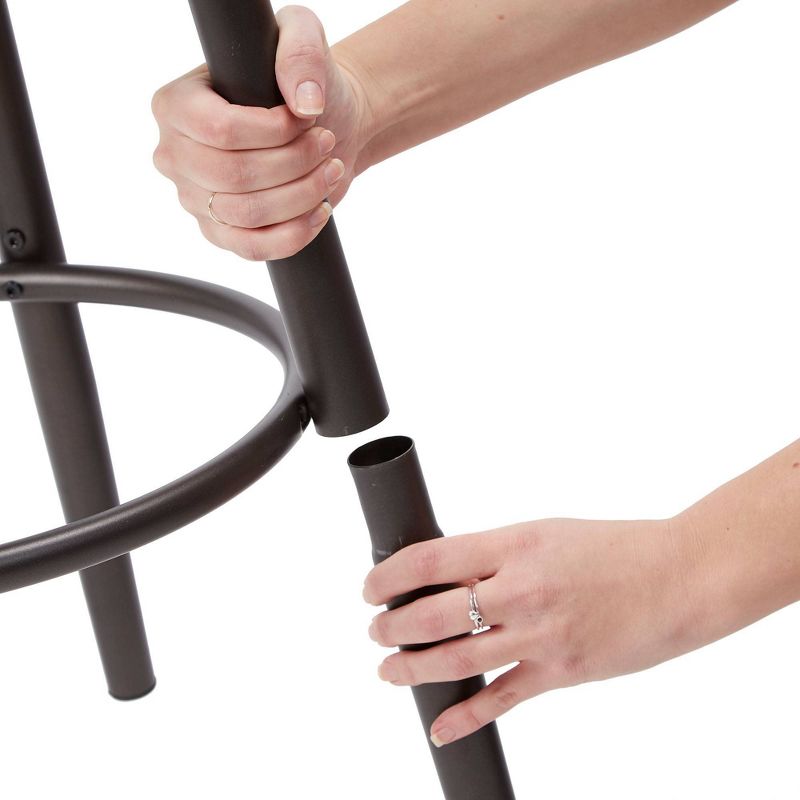 Adjustable Swivel Curved Barstool Linen Gray - Silverwood