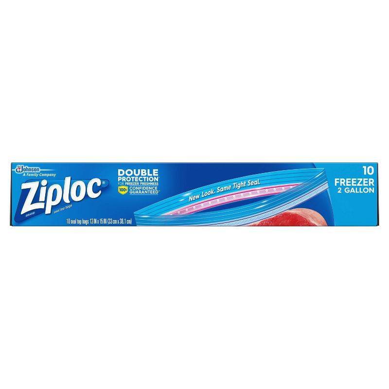 Ziploc Freezer Bags - Two Gallon - 10ct