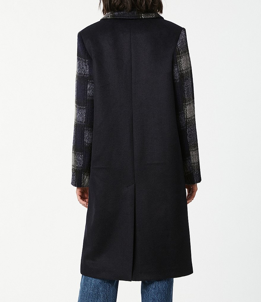 Kenneth Cole New York Short Water-Resistant Stand Collar Hooded Long Sleeve Chevron Puffer Jacket