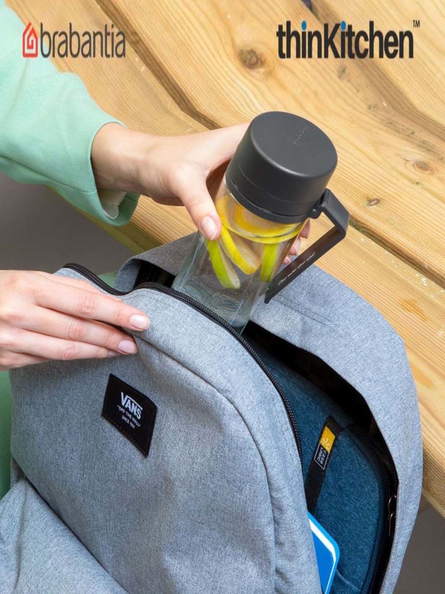 Brabantia Dark Grey Plastic Make & Take Water Bottle With Strainer (10 L)