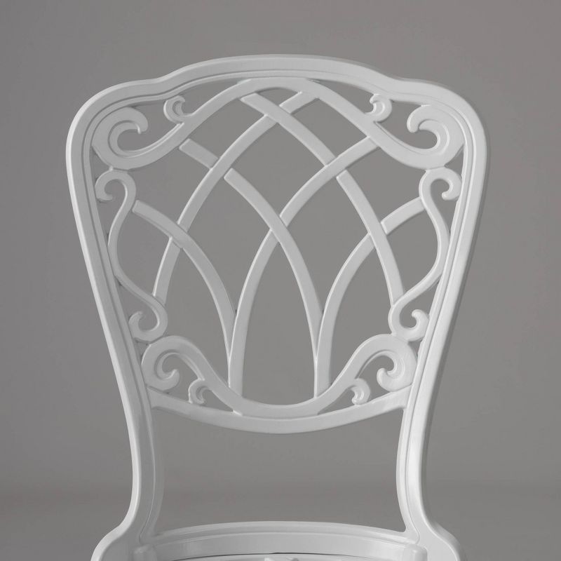 Palisade 3pc Aluminum Bistro Set in White - Balkene Home