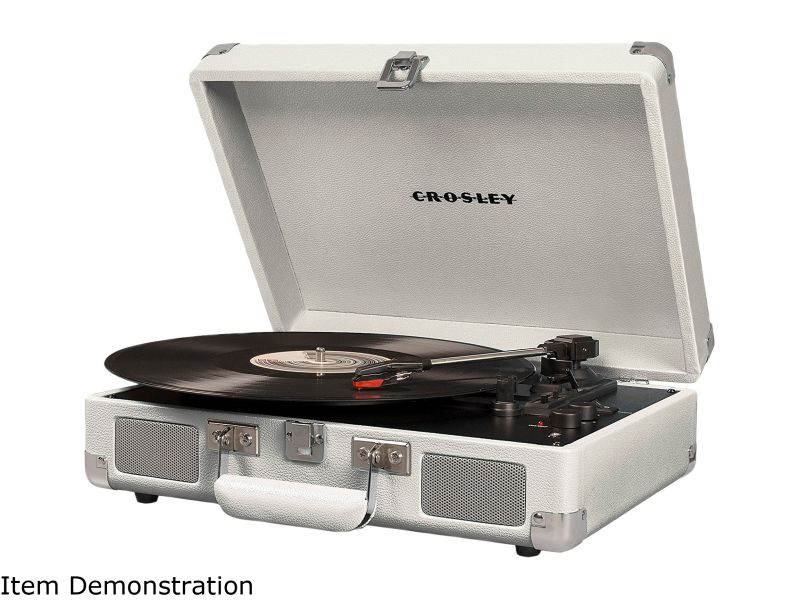Crosley Cruiser Deluxe Portable Bluetooth Turntable, White Sand, CR8005D-WS