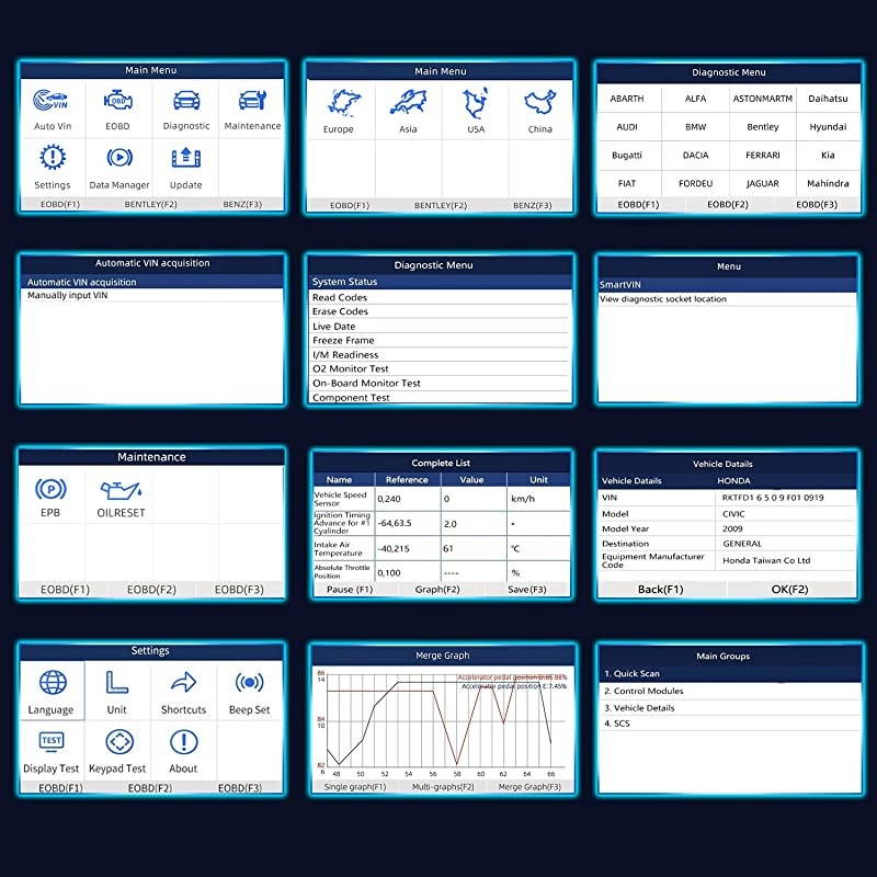 NT614 Elite OBD2 Scanner, [2021 New Version] ABS SRS Engine Transmission Diagnostic Tool with Oil Light & EPB Reset, Check Light Engine Scanner, Airbag SRS Car Diagnostic Scanner for All Cars