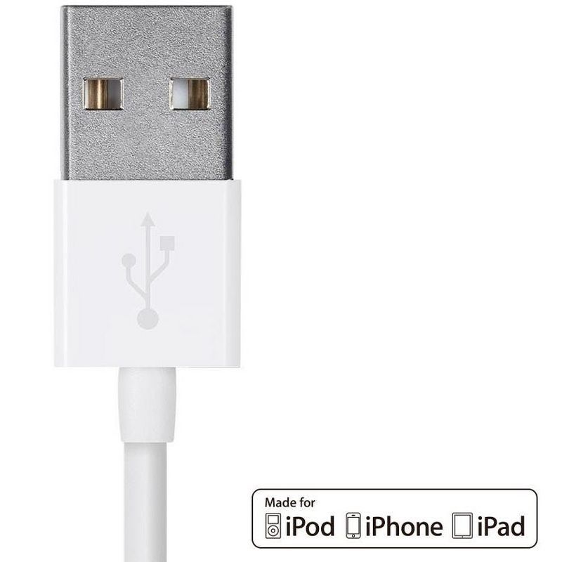 Monoprice Apple MFi Certified Lightning to USB Charge & Sync Cable - 0.5 Feet White for iPhone X, 8, 8 Plus, 7, 7 Plus, 6, 6 Plus, 5S - Select Series