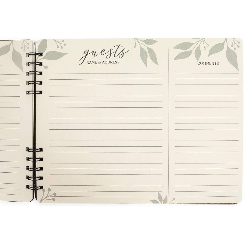 Wedding Guest Book with Rustic Wooden Design with Lined Pages for Sign or Leave Messages (11.25 x 8.75 inches)