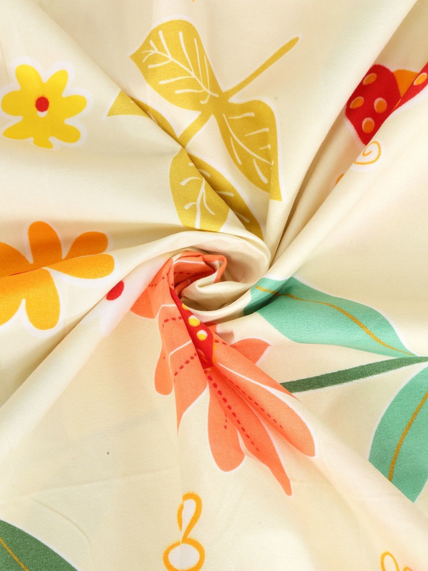 Klotthe Printed Black 210 TC Cotton Blend Double 2 Bed Sheets with 4 Pillow Covers