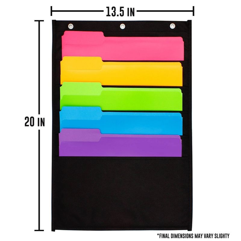 ArtSkills 5 Pocket Hanging Organizer with Labels & Folders - Neon