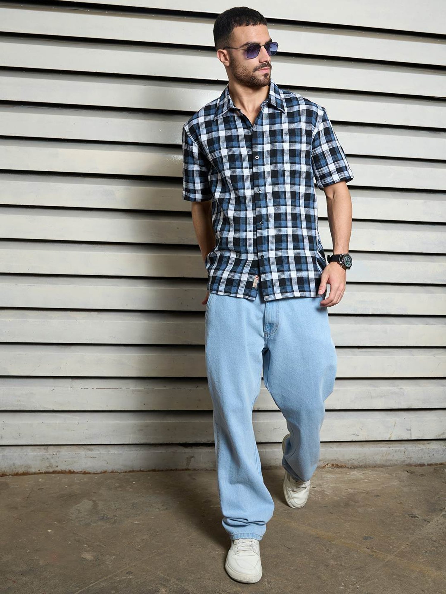 High Star Multi Cotton Regular Fit Checked Shirt