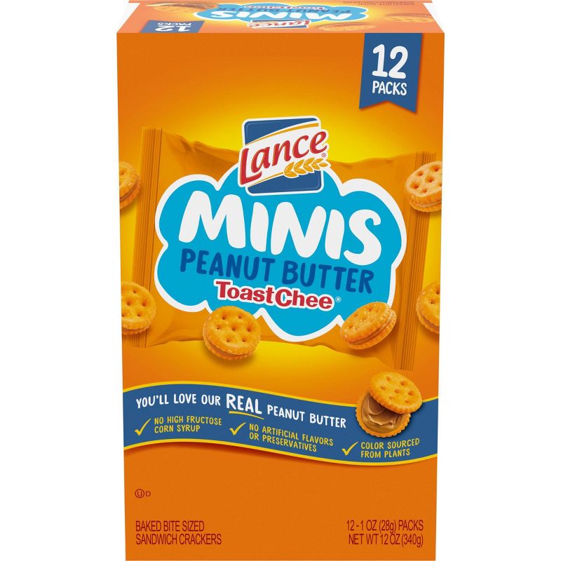 Lance Peanut Butter Toastchee Minis Multipack Sandwich - 12ct