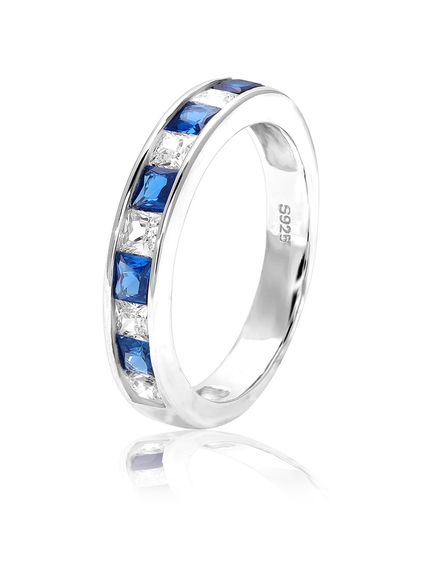 Curio Cottage 925 Silver Blue Roman Crystal Ring