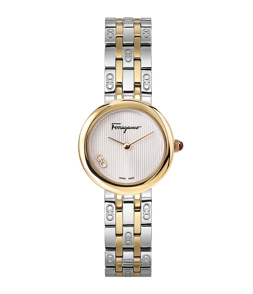 Salvatore Ferragamo Swiss Forever Two Tone Stainless Steel Bracelet Watch