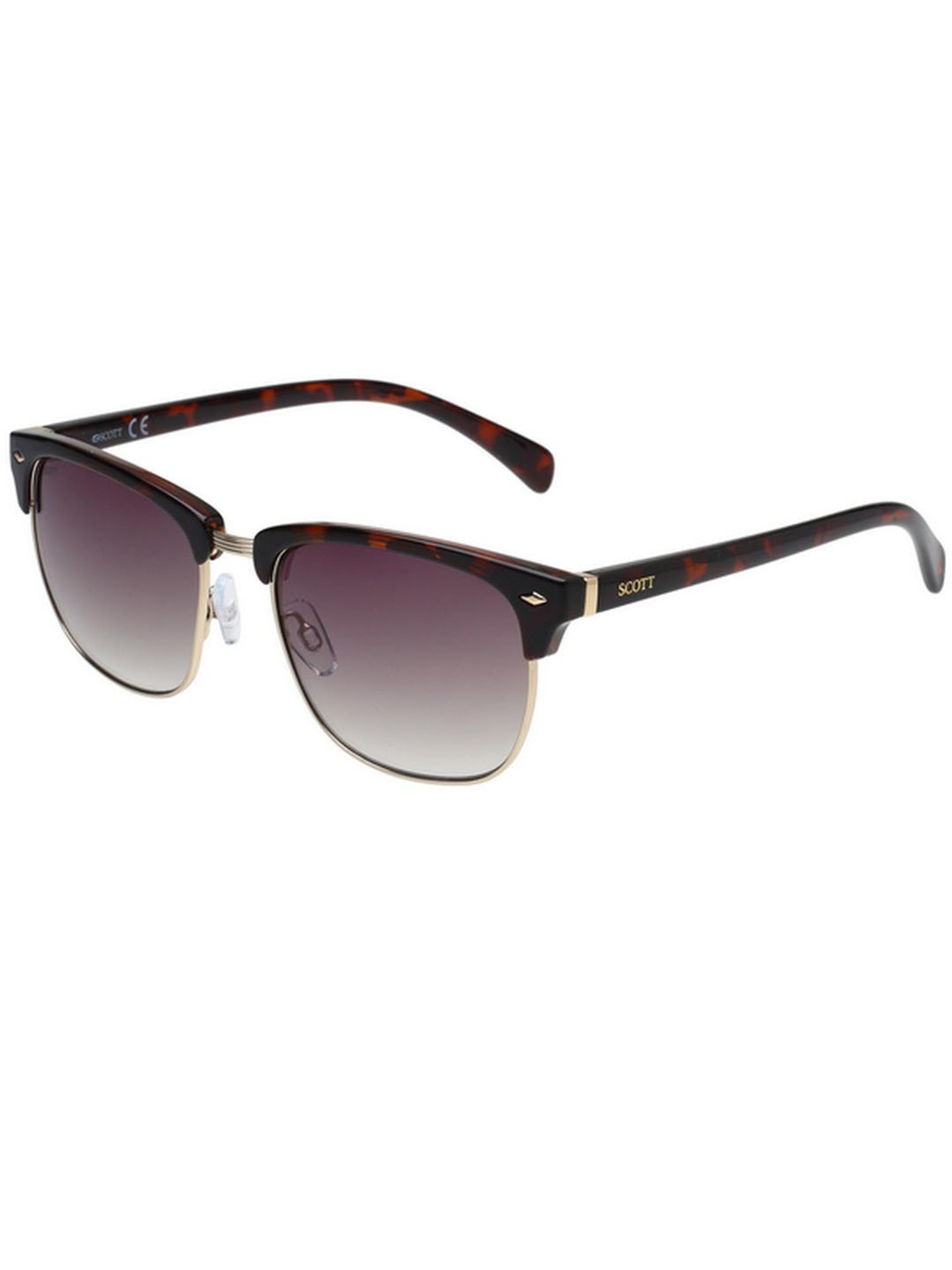 SCOTT Brown Clubmaster UV Protection Unisex Sunglasses