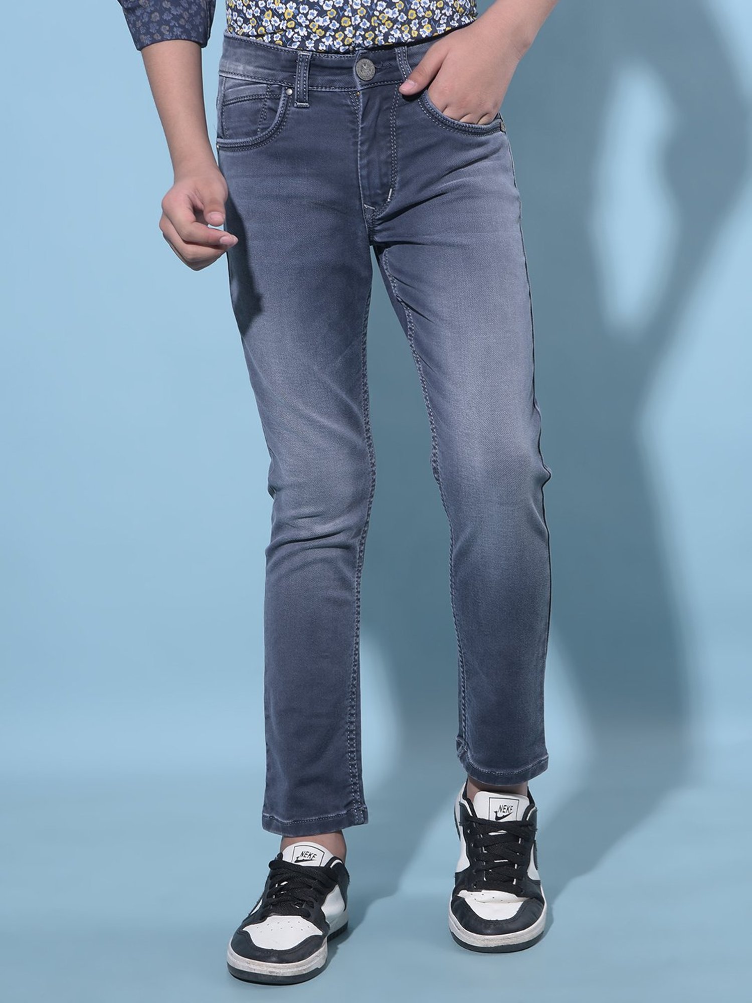 Pepe Jeans Boys Dark Blue Solid Jeans