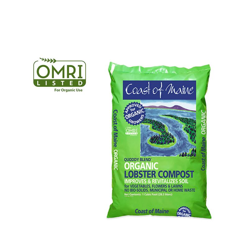 Coast of Maine Quoddy Blend Lobster and Crab Organic Compost Plant Potting Soil Blend Bag for Container Gardens and Flower Pots, 1 Cubic Foot