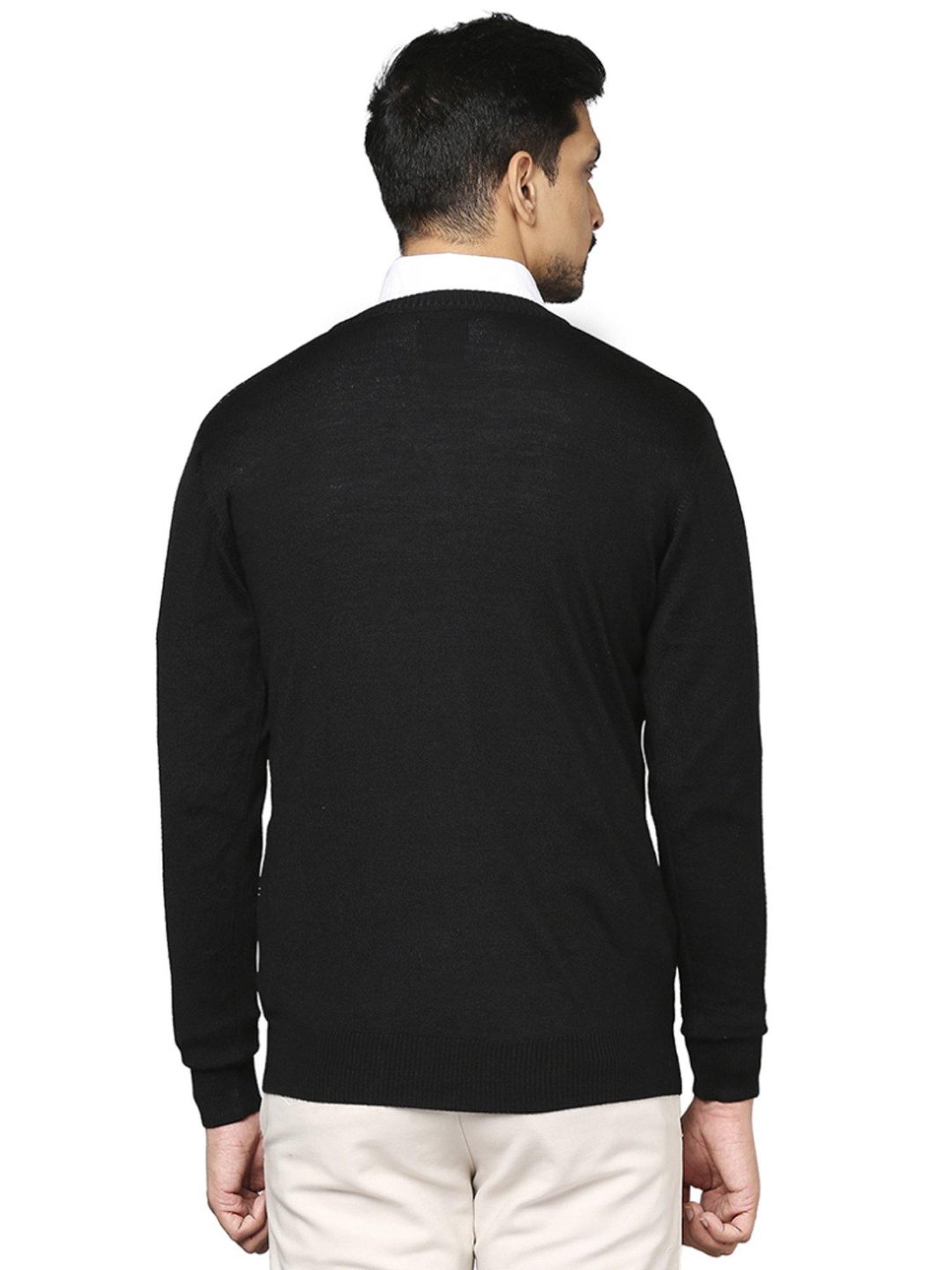Raymond Black  Regular Fit Printed Sweaters