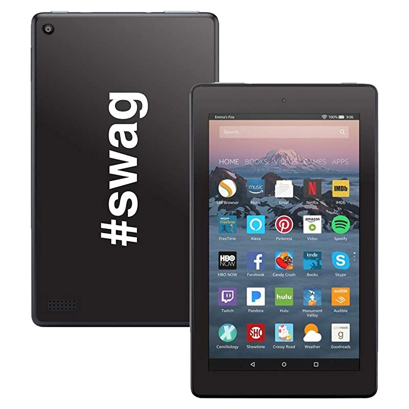 Skin Compatible with  Kindle Fire 7 2017 Swag | Protective Durable and Unique Vinyl Decal wrap Cover | Easy to Apply Remove and Change Styles | Made in The USA