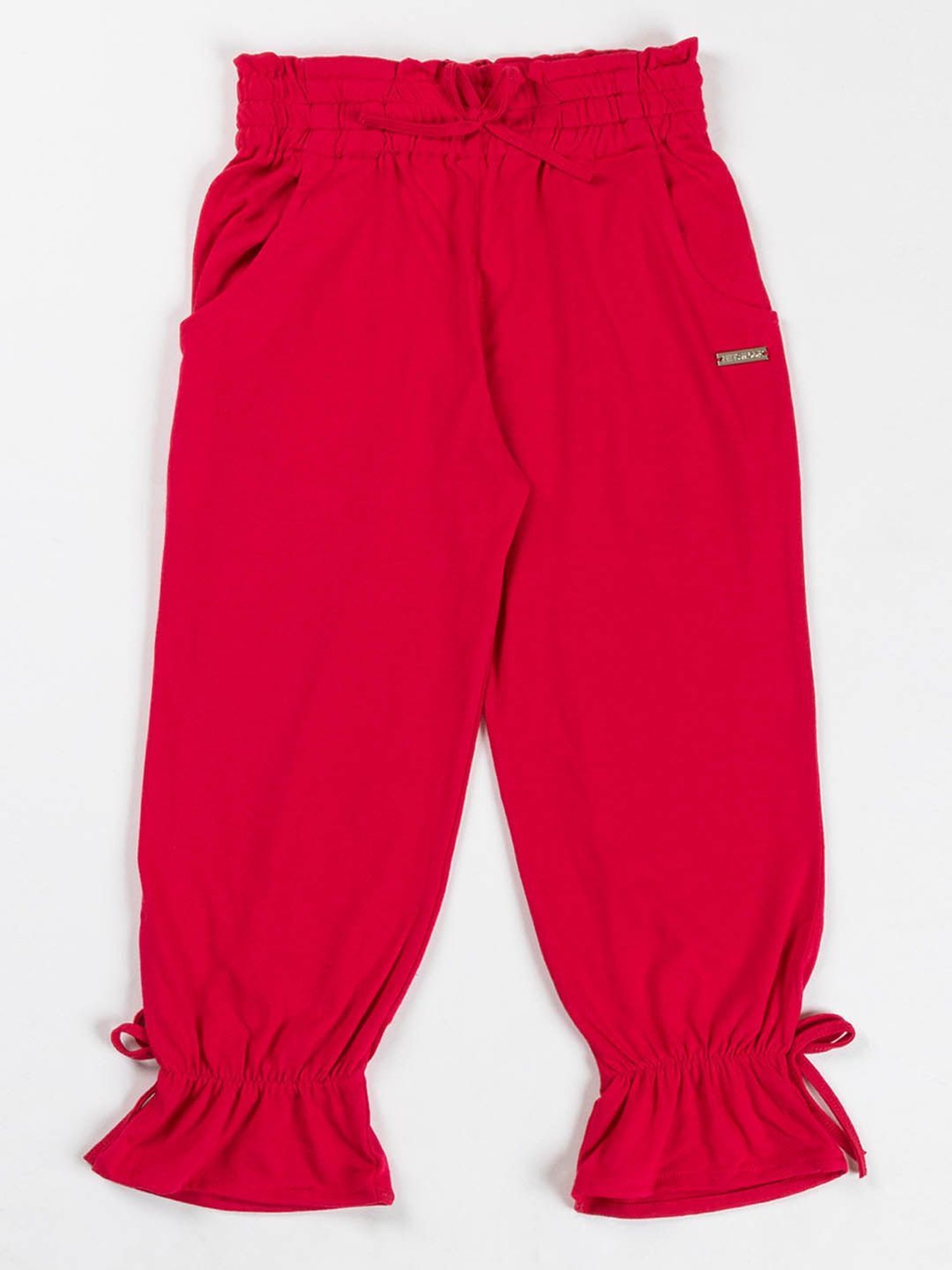 NINS MODA Girls Red Solid Capri