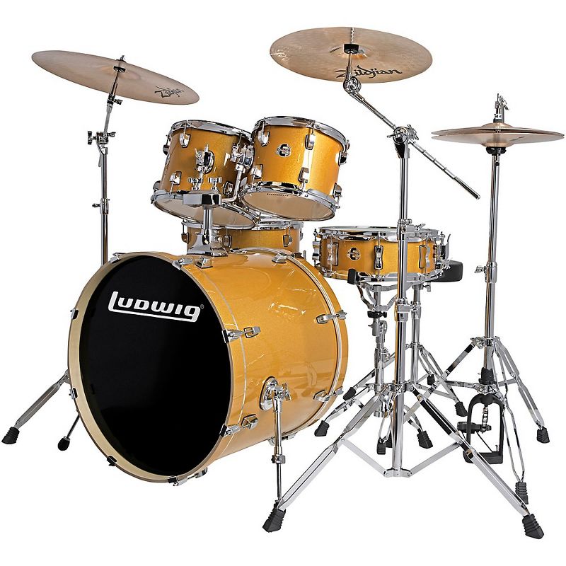 Ludwig Element Evolution 5-piece Drum Set with 22 in. Bass Drum and Zildjian "I" Series Cymbals Gold Sparkle