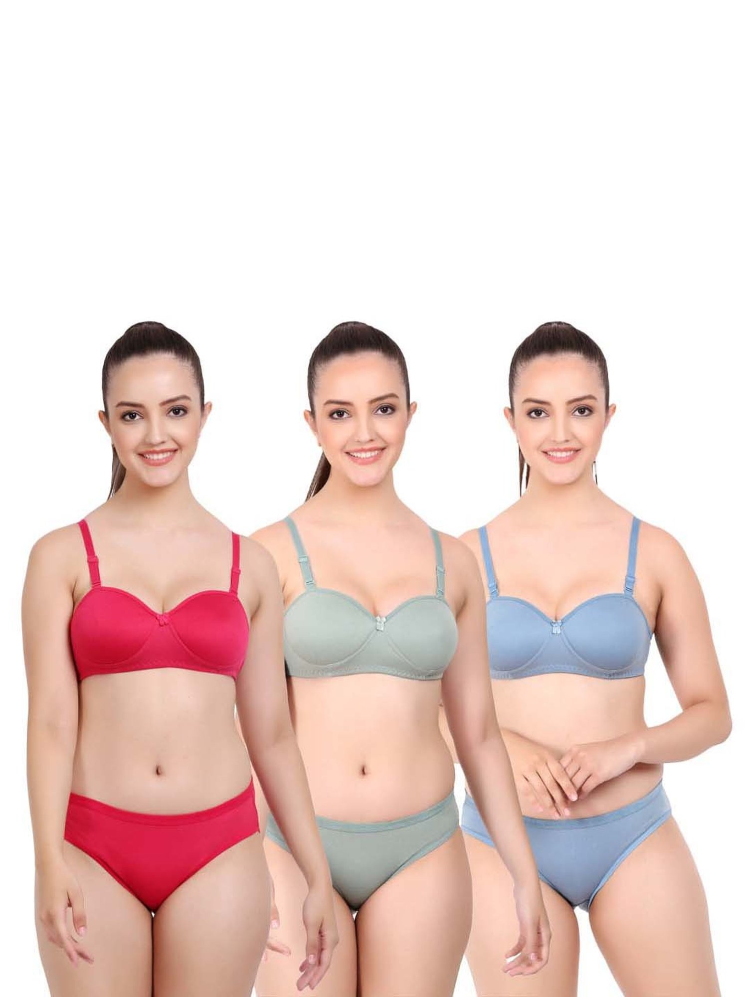 mod & shy Black Self Pattern Lingerie Set