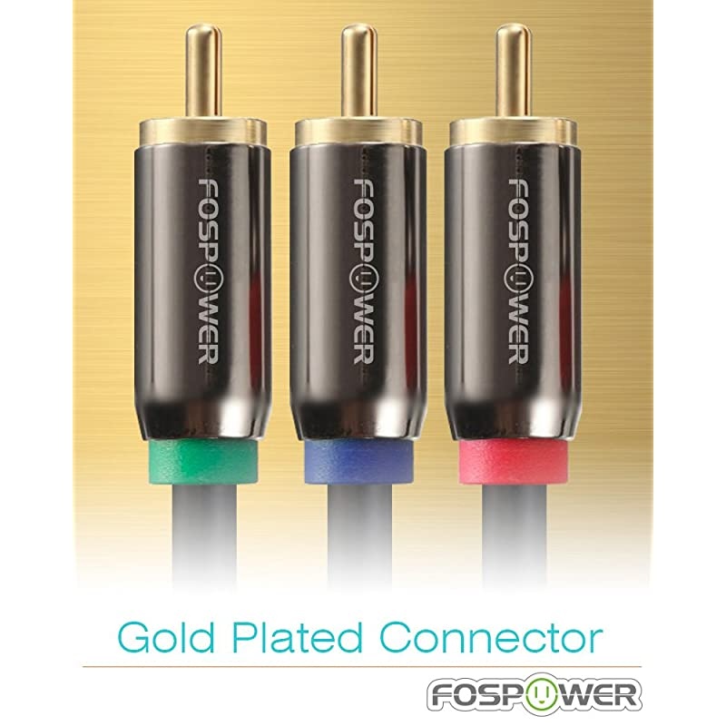 3 FT 3RCA Male to 3RCA Male RGB Plugs YPbPr Component Video Connectors Cable for DVD Players VCR Camcorder Projector Game Console and More Red Green Blue