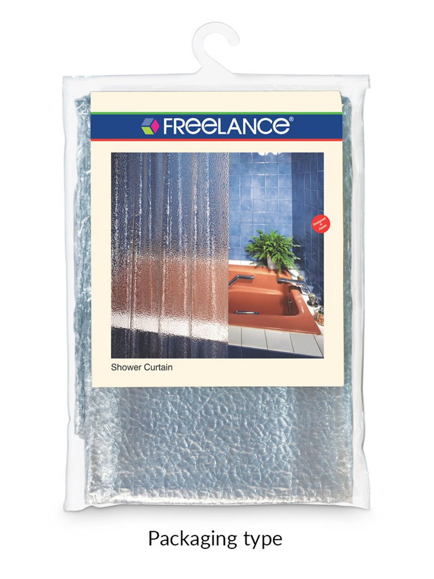 Freelance Blue PVC Set of 1 Shower Curtain
