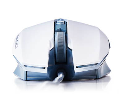 Dare-U 2000DPI 7-Programmable Keys LED Backlight(4-Colors) USB Wired Advanced Ambidextrous Wrangler Gaming Mouse-White