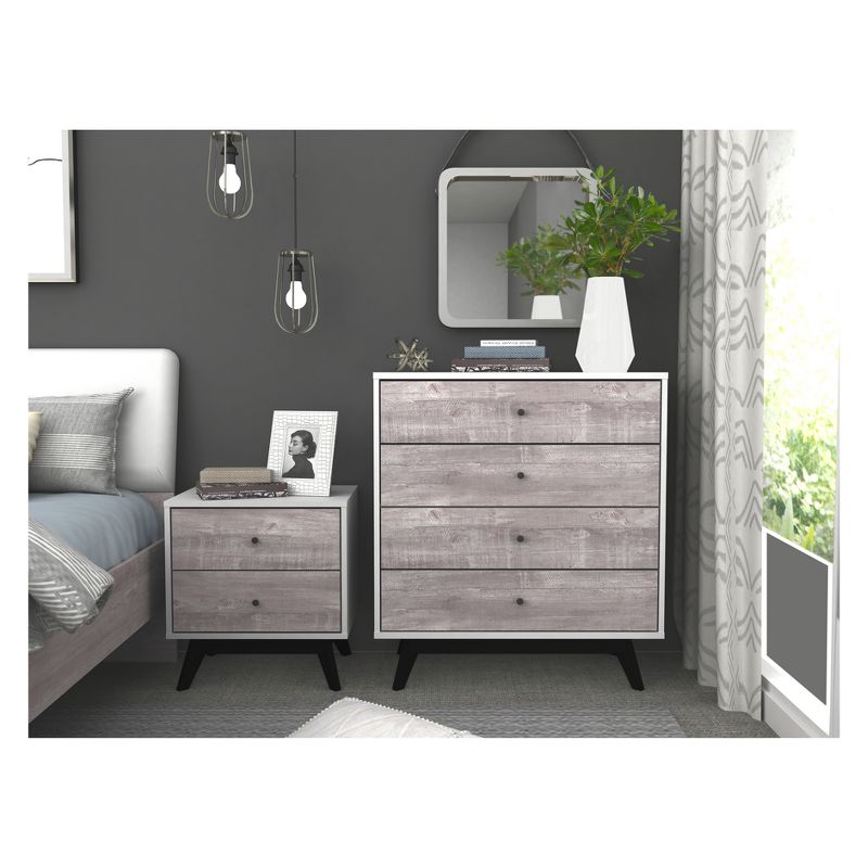 Crislana Nightstand - White/Weathered Gray - Buylateral