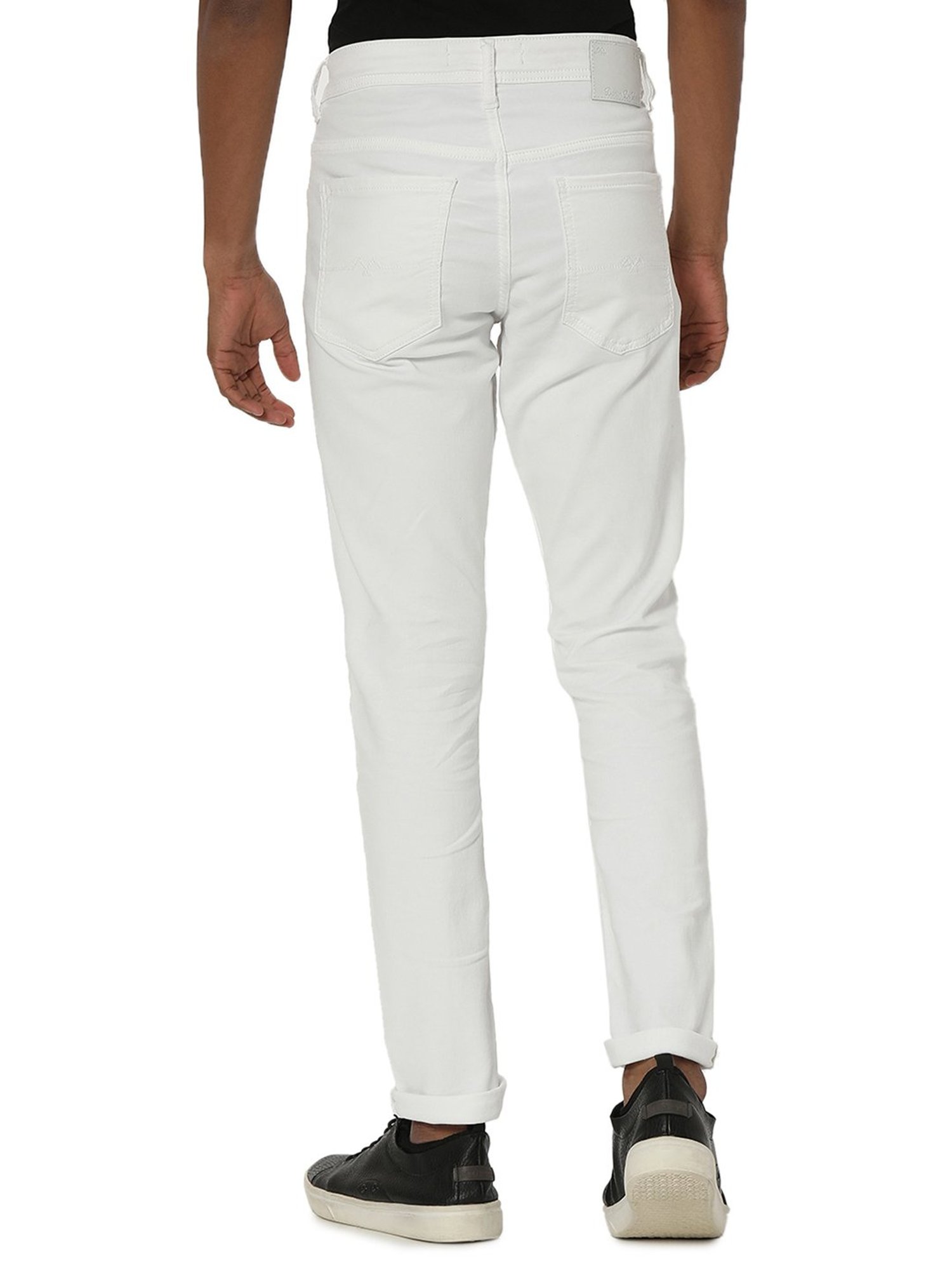 Mufti White Skinny Fit Lightly Washed Jeans