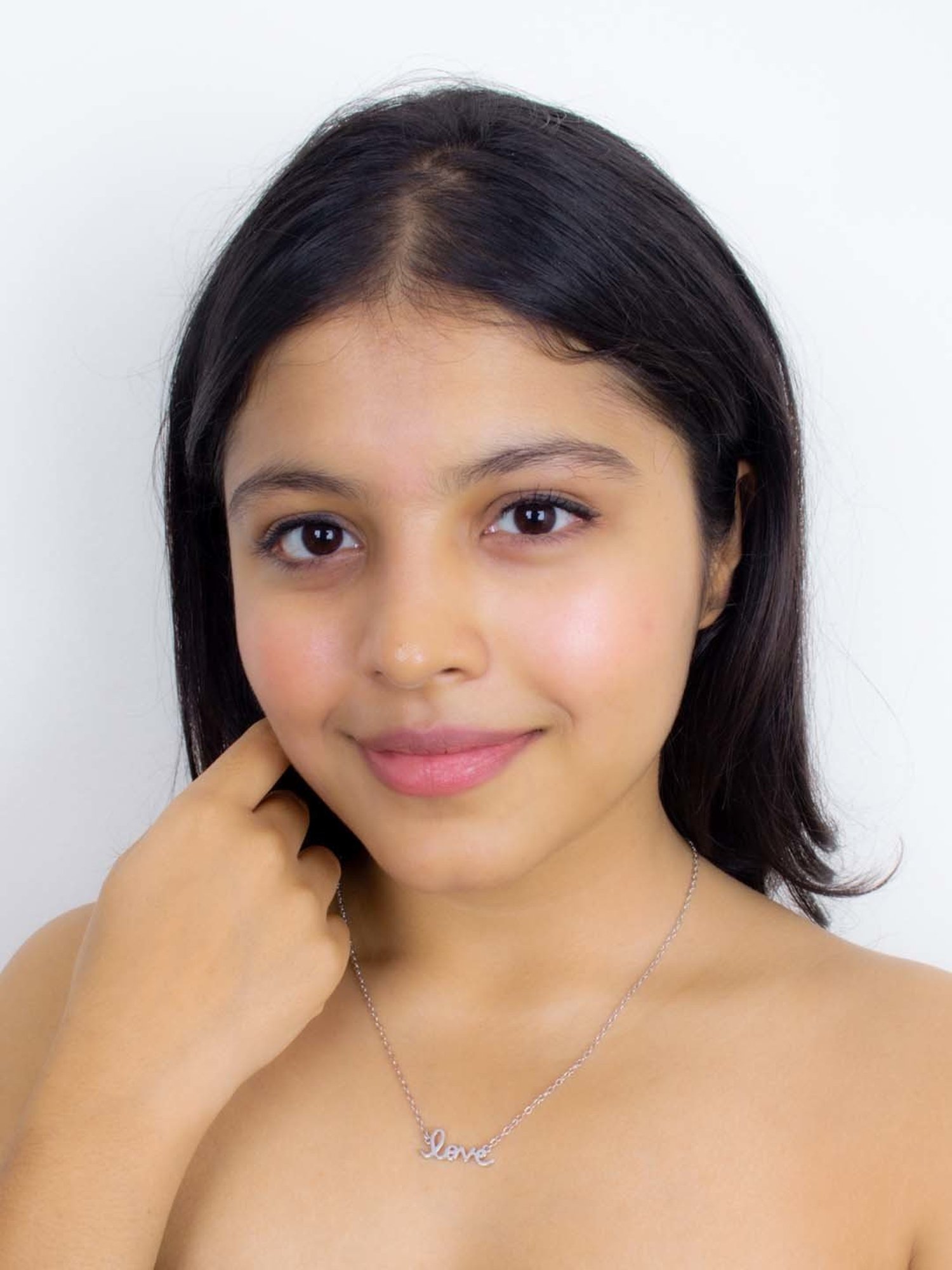 925 Silver Letter Love Pendant with Chain for Women & Girls