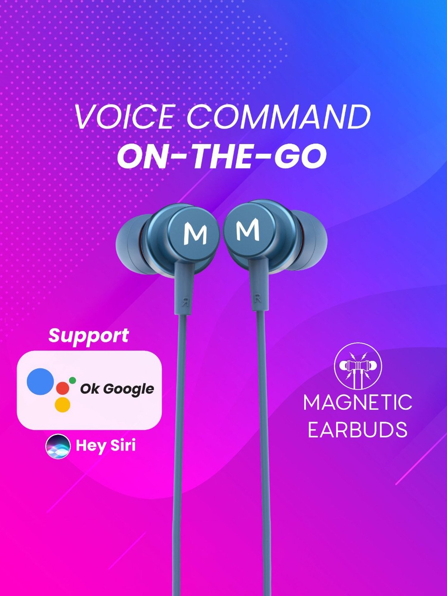 Maxx NX131 In Ear Bluetooth Neckband with Upto 25 Hours Playback & Fast Charging (Blue)