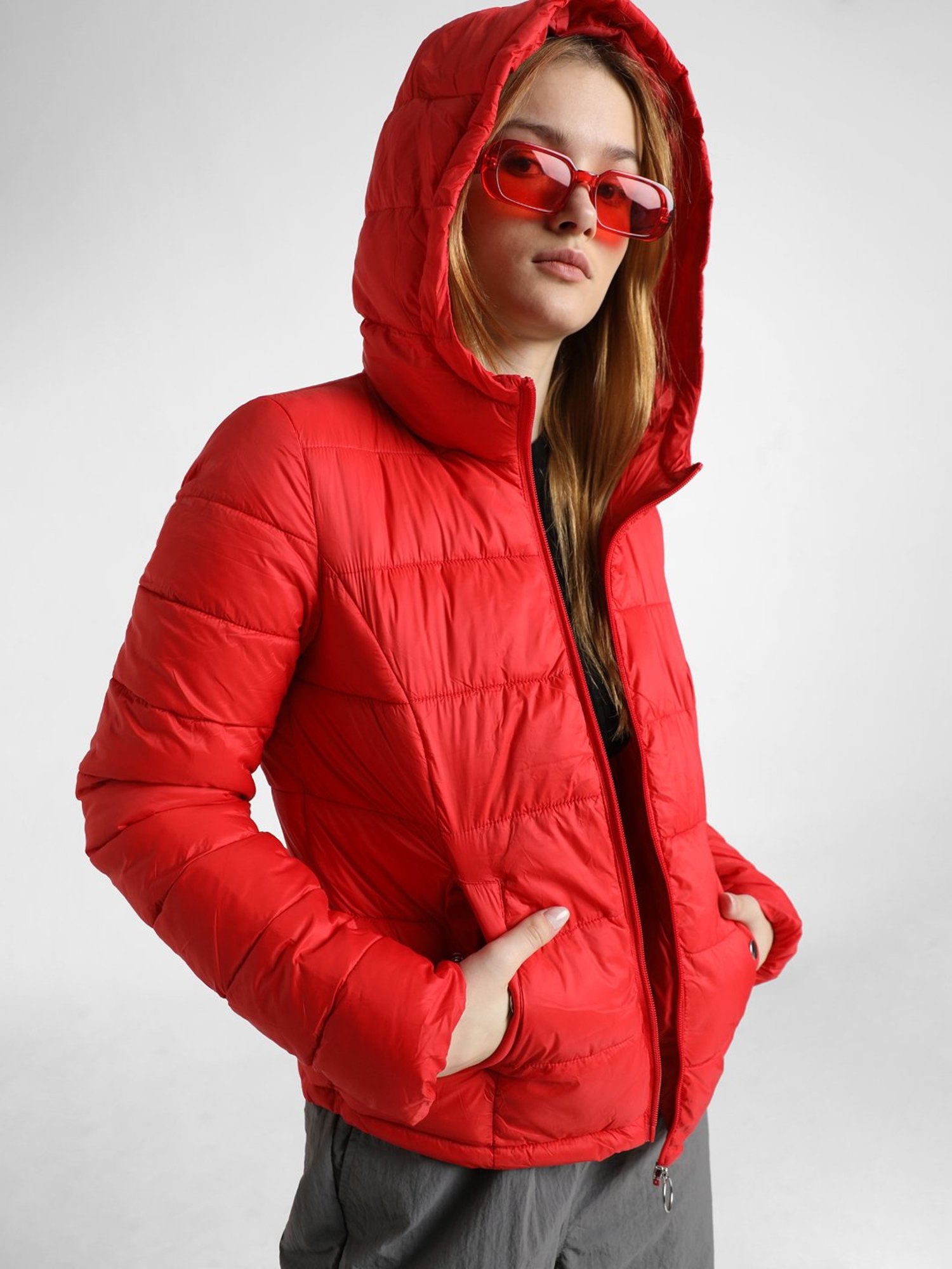Only Red Regular Fit Puffer Jacket