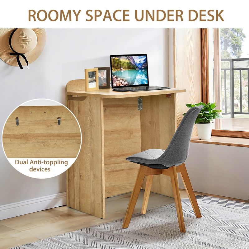 Costway Folding Computer Desk Space Saving Laptop Table Workstation w/ Handle