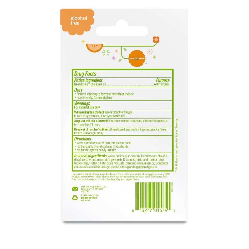 Babyganics Alcohol-Free Foaming Hand Sanitizer - 1.69 fl oz/2pk