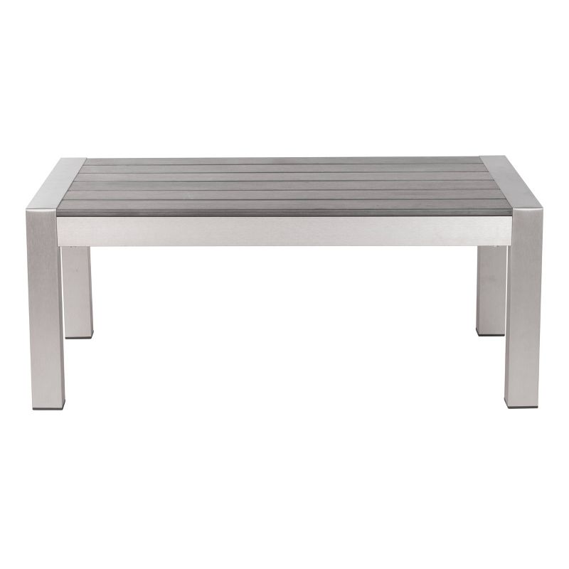 39" Modern Brushed Aluminum Coffee Table - ZM Home