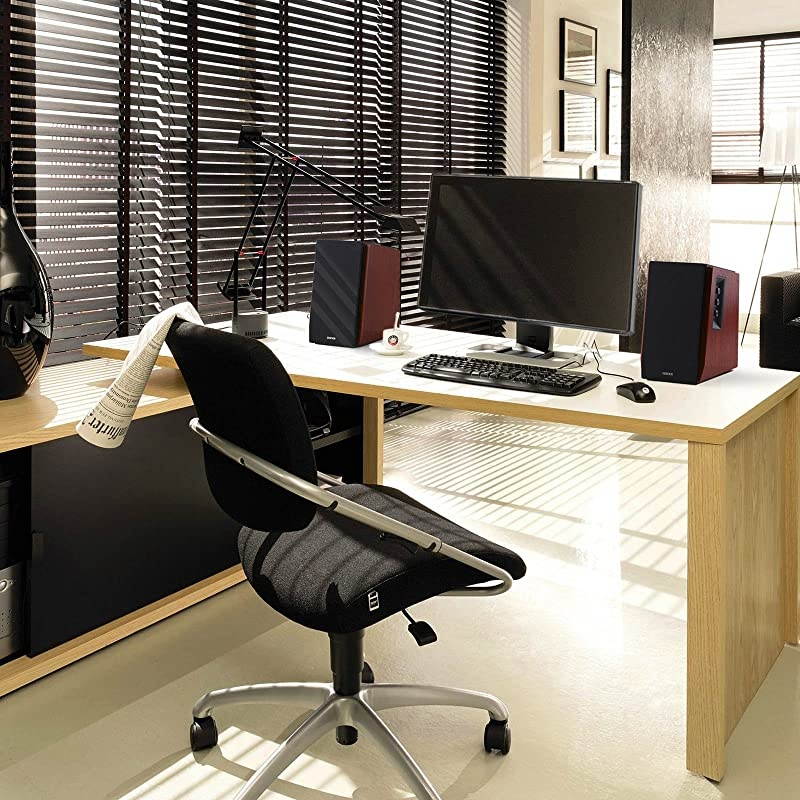 R1700BT Bluetooth Bookshelf Speakers - Active Near-Field Studio Monitors - Powered Speakers 2.0 Setup Wooden Enclosure - 66w RMS