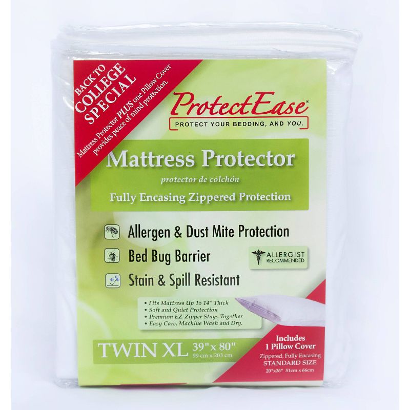 Bed Pillow Protector (Euro) White - Allerease